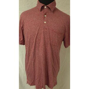 Orvis Mens Medium Red Heather Pima Cotton Drytex Stretch Golf Polo Shirt